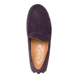 Tod’s ($979) Gommino Suede Driving Shoes In Aubergine